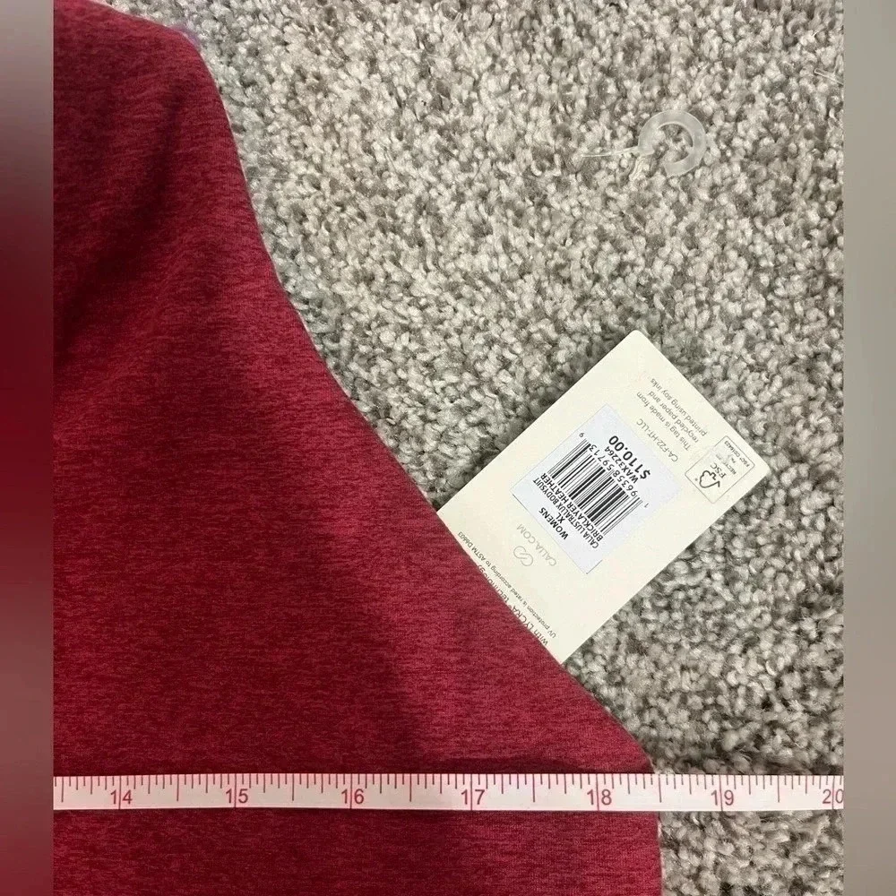 CALIA LustraLux Fitted Bodysuit Heather Red  Size‎ XS